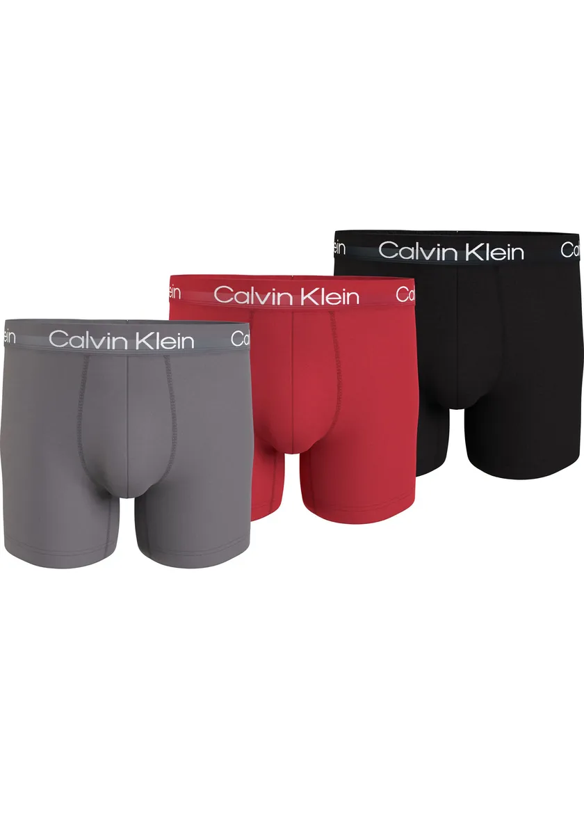 

Боксеры Calvin Klein Underwear "BOXER BRIEF 3PK" (3 шт. в упаковке), с удлиненными штанинами и эластичным поясом с логотипом, цвет December_Sky,_Rouge,_Black