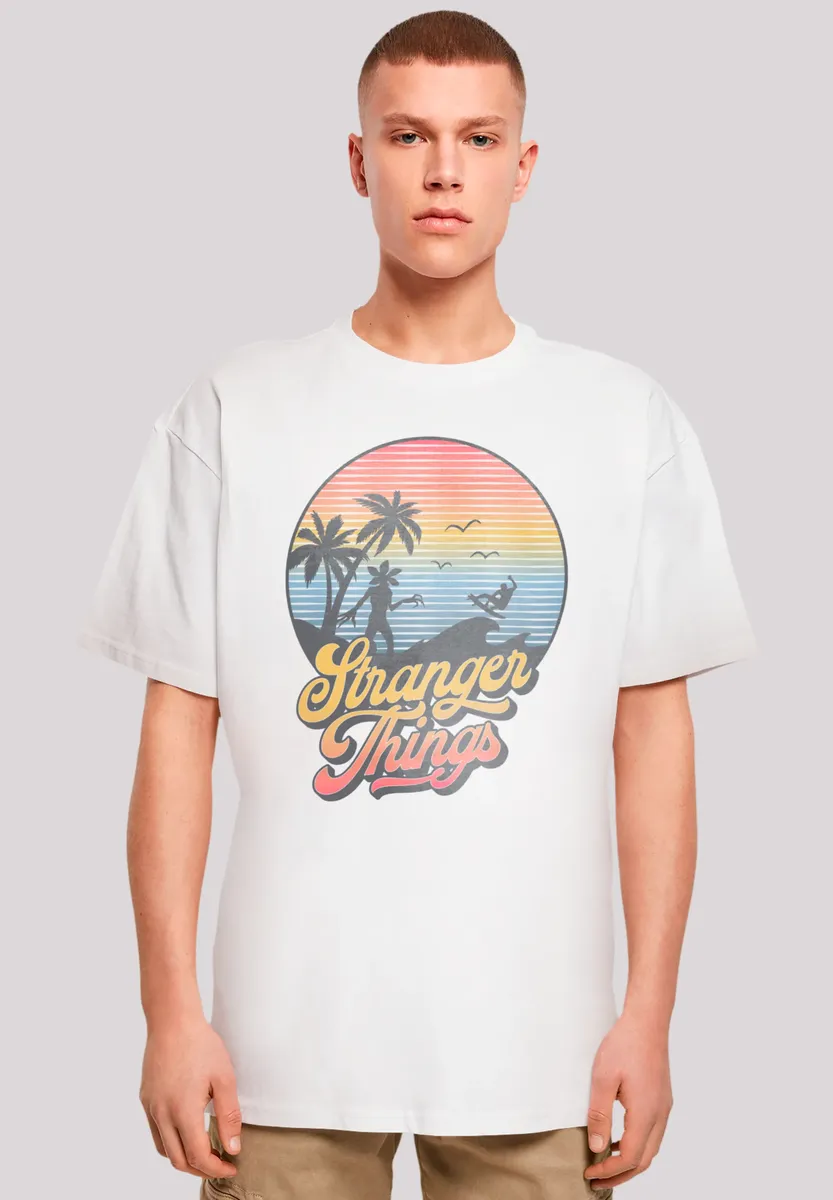 

F4NT4STIC Футболка "Stranger Things LA Gradient", премиум качество, белый