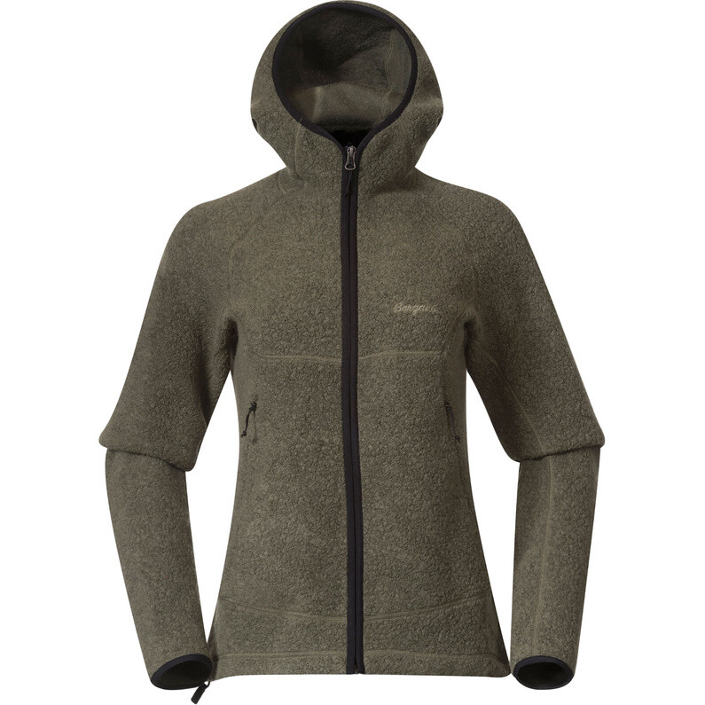 

Женская куртка с капюшоном Vaagaa Merino Terry Bergans, зеленый