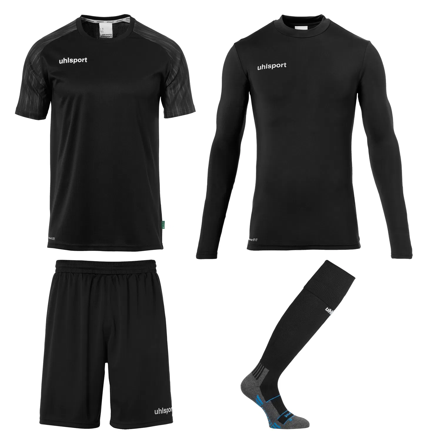 Набор вратаря REACTION GOALKEEPER SET Kids, Uhlsport, черный/антрацит