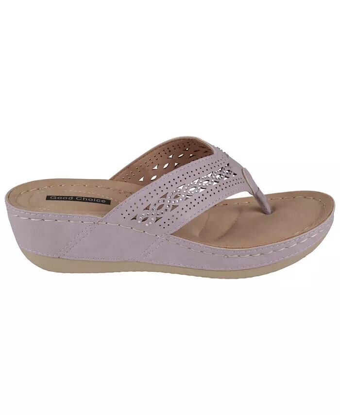 Женские босоножки Bari Thong на танкетке GC Shoes, фиолетовый — фото 2