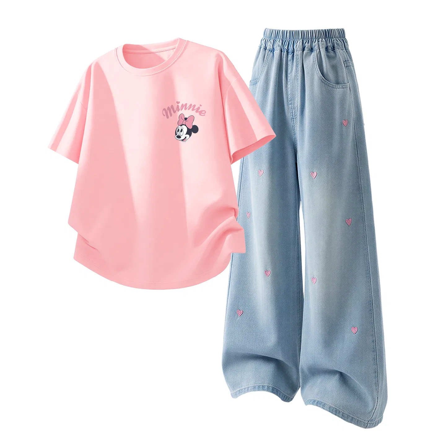 Детский спортивный костюм Casual Sportswear 2 Piece Set Disney, Di Lift Eye K Pink+Solid Color Denim Light Blue