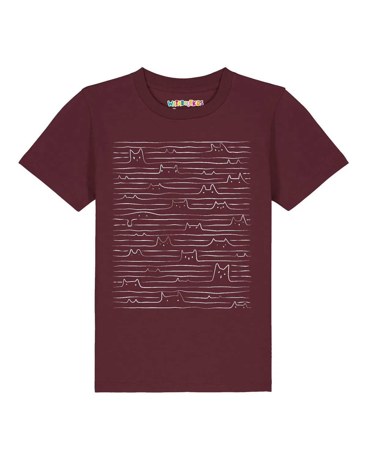 Детское хлопковое футболка Wat? Apparel, винный — фото 2