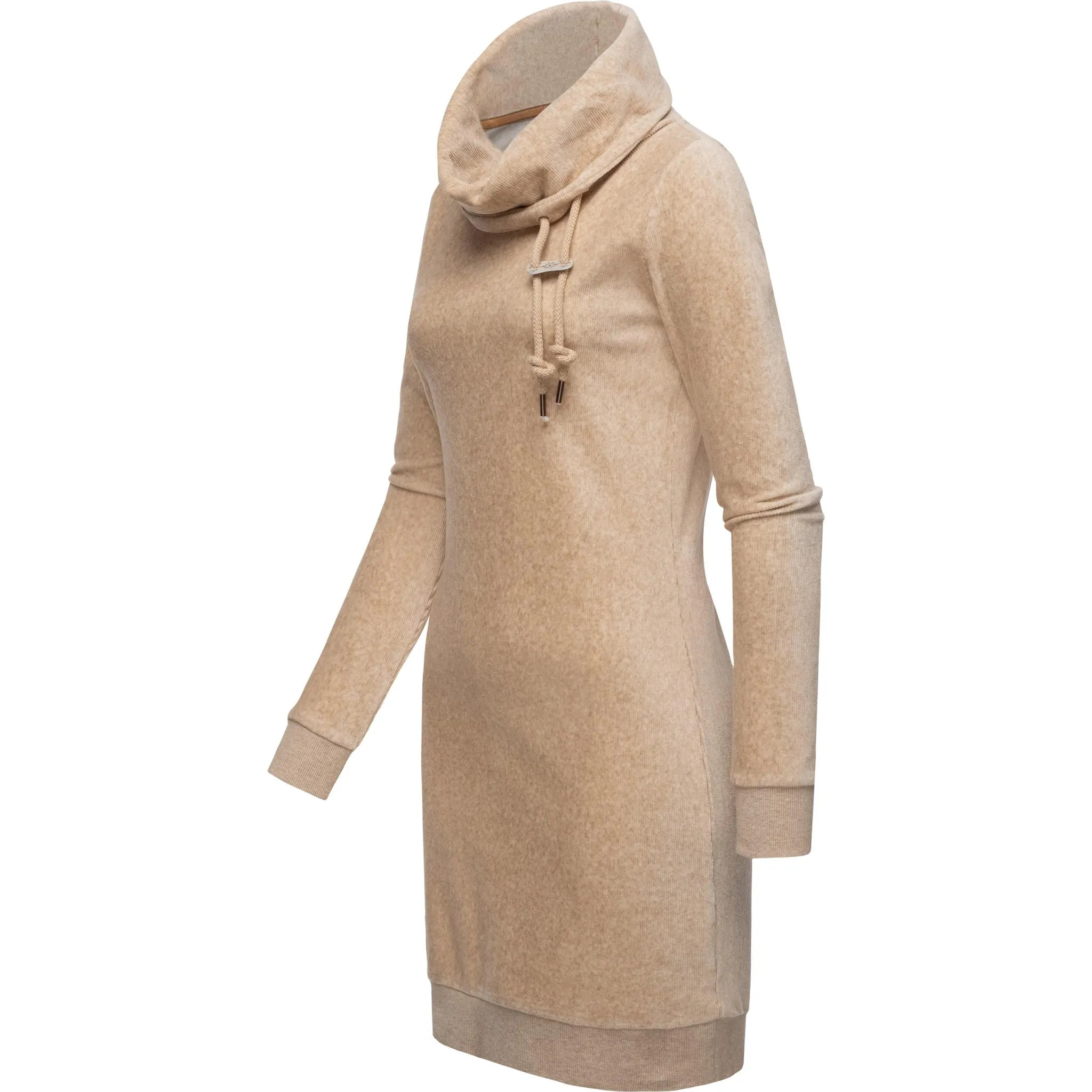 

Платье-свитшот в стиле Ragwear "Chloe Velvet", стильное бархатное платье с длинными рукавами, цвет Sand