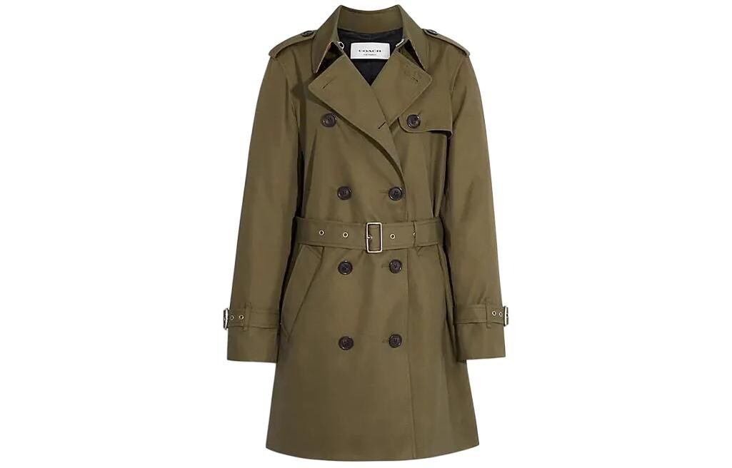 

Женский тренч COACH, цвет Deep fern green