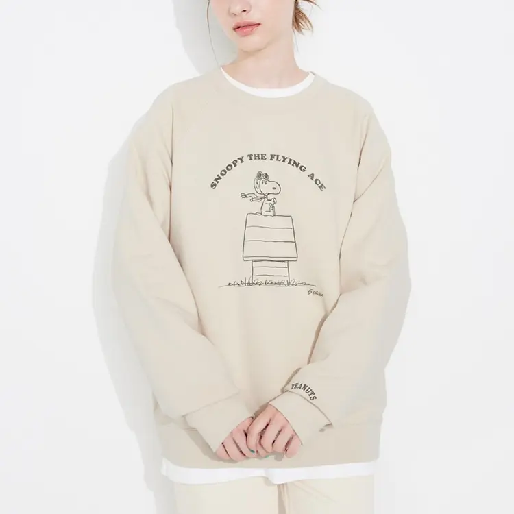 Футболка Uniqlo X PEANUTS унисекс светло-бежевая — фото 3