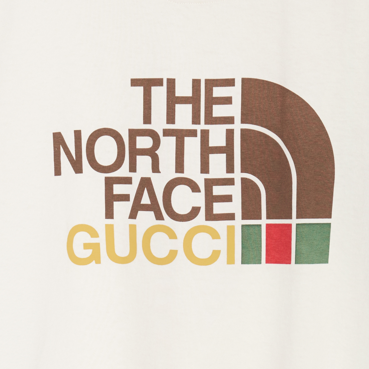 Футболка Gucci x The North Face Logo Print, слоновая кость — фото 2