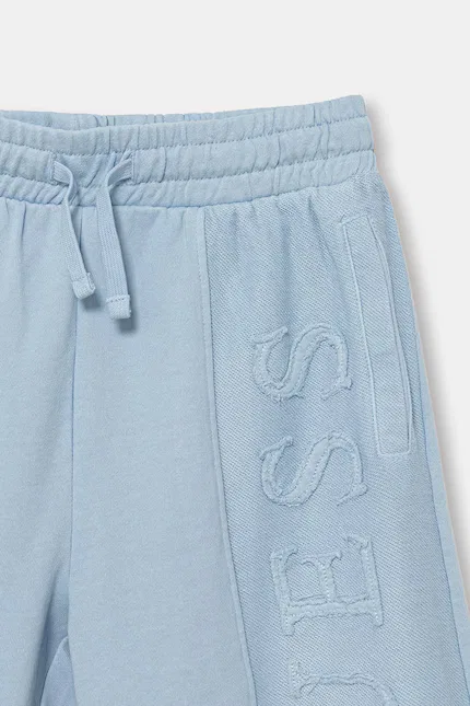 Шорты спортивные хлопковые детские Guess, синий — фото 3