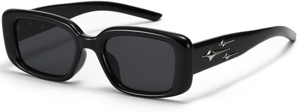 

Прямоугольные солнцезащитные очки для мужчин, винтажный панк, градиентные, маленькие, женские, роскошные солнцезащитные очки с защитой от УФ-излучения UV400 TKKTLLT, Black Grey