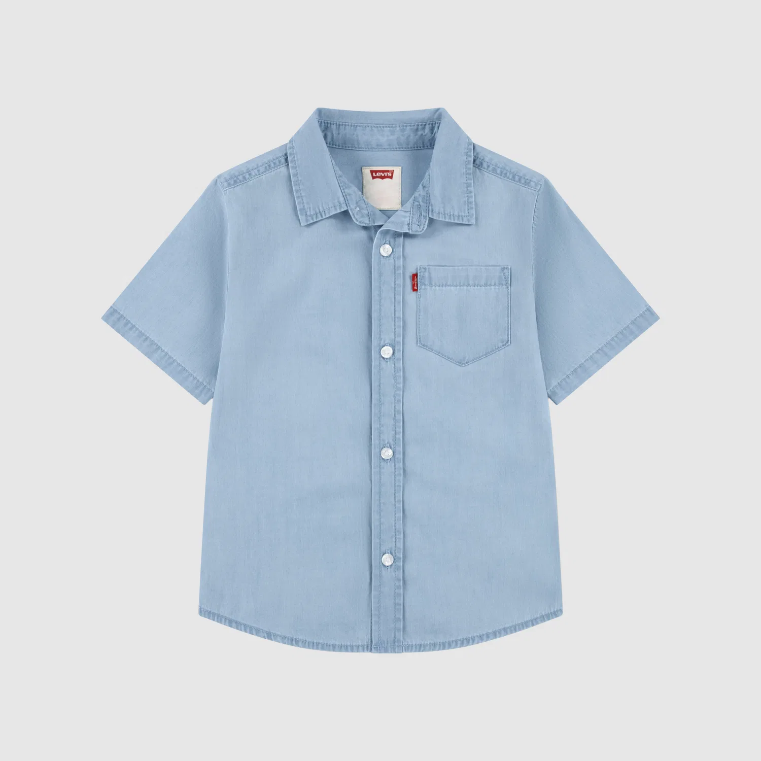 Тканая рубашка с коротким рукавом для мальчиков 4-7 лет Levi's, Light Wash — фото 4