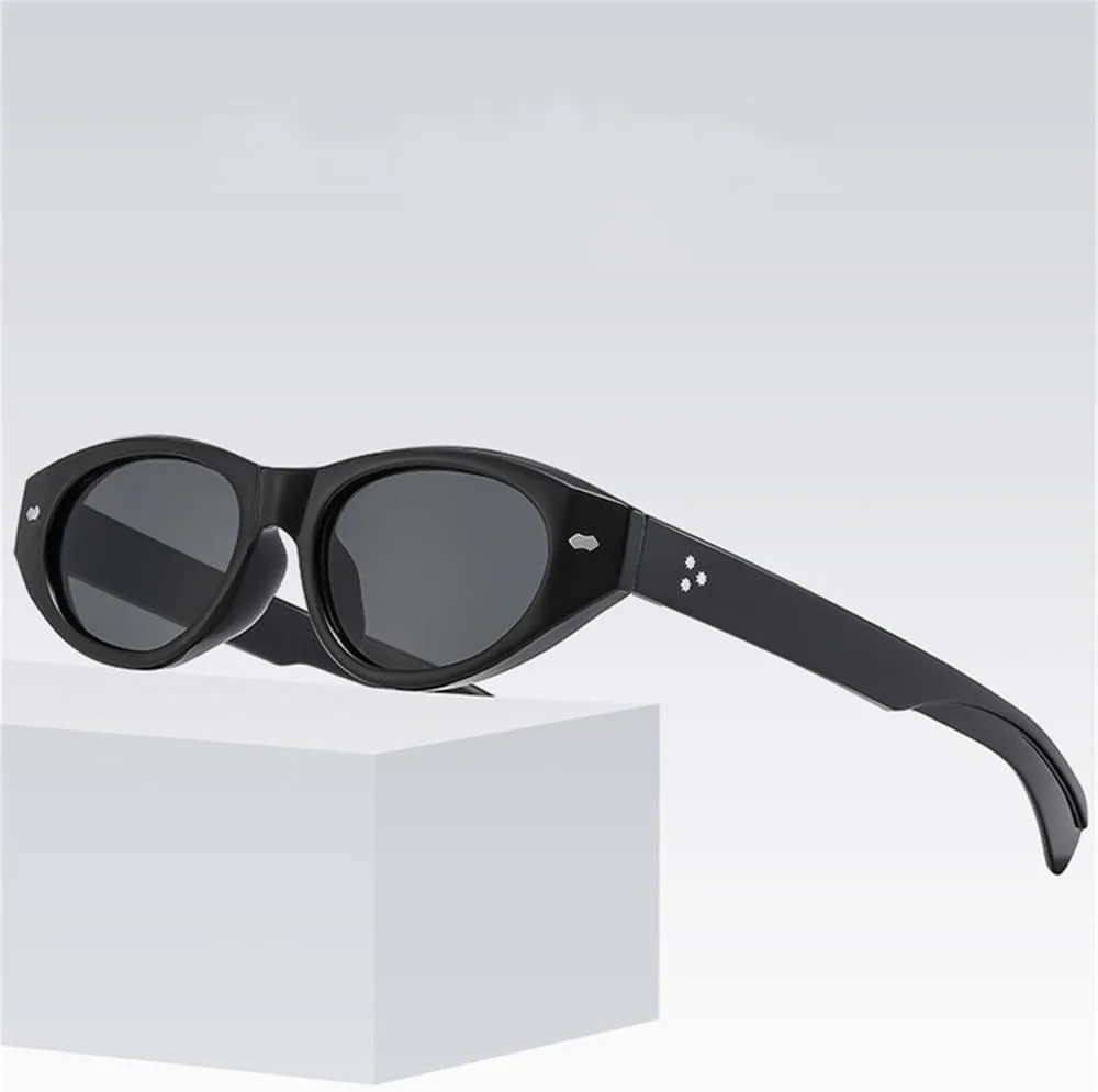 

Женские солнцезащитные очки «кошачий глаз» с заклепками, желейного цвета, для занятий спортом на открытом воздухе, бега и верховой езды generic, Black Blue