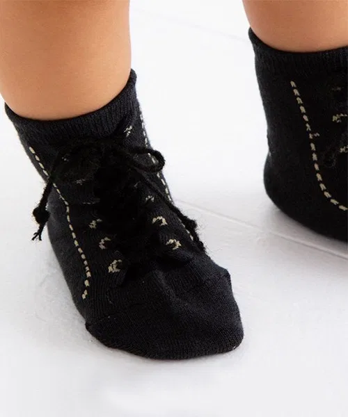 Носки детские POP UP SOX с рисунком обуви, цвет тёмно-чёрный
