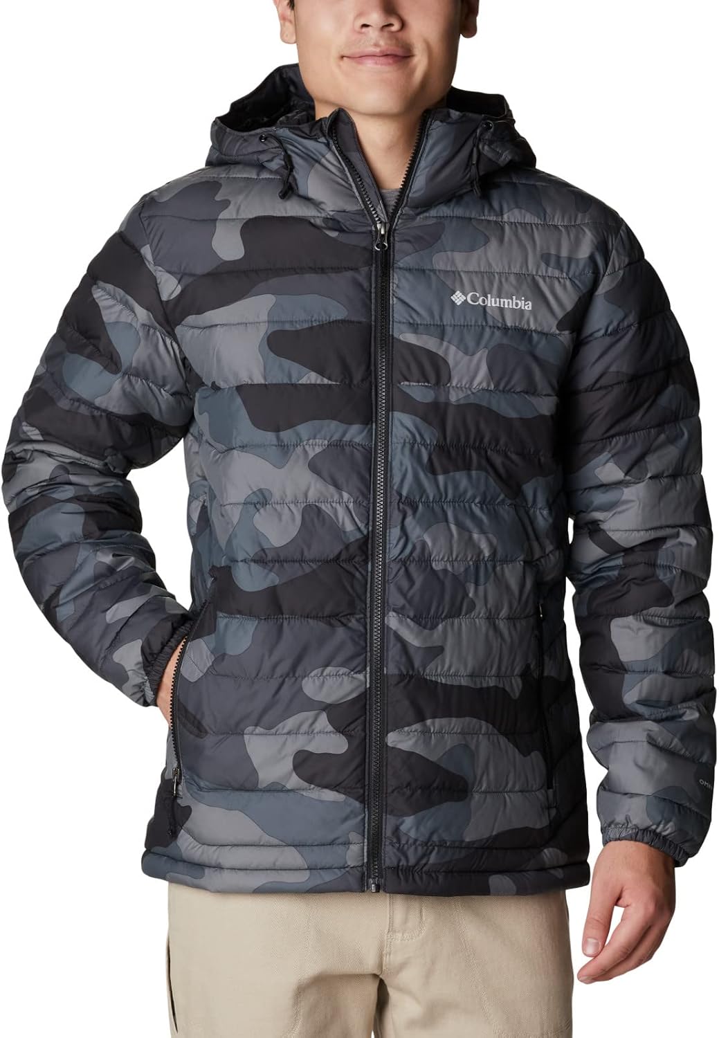 

Куртка Columbia Powder Lite с капюшоном, Black Mod Camo Print