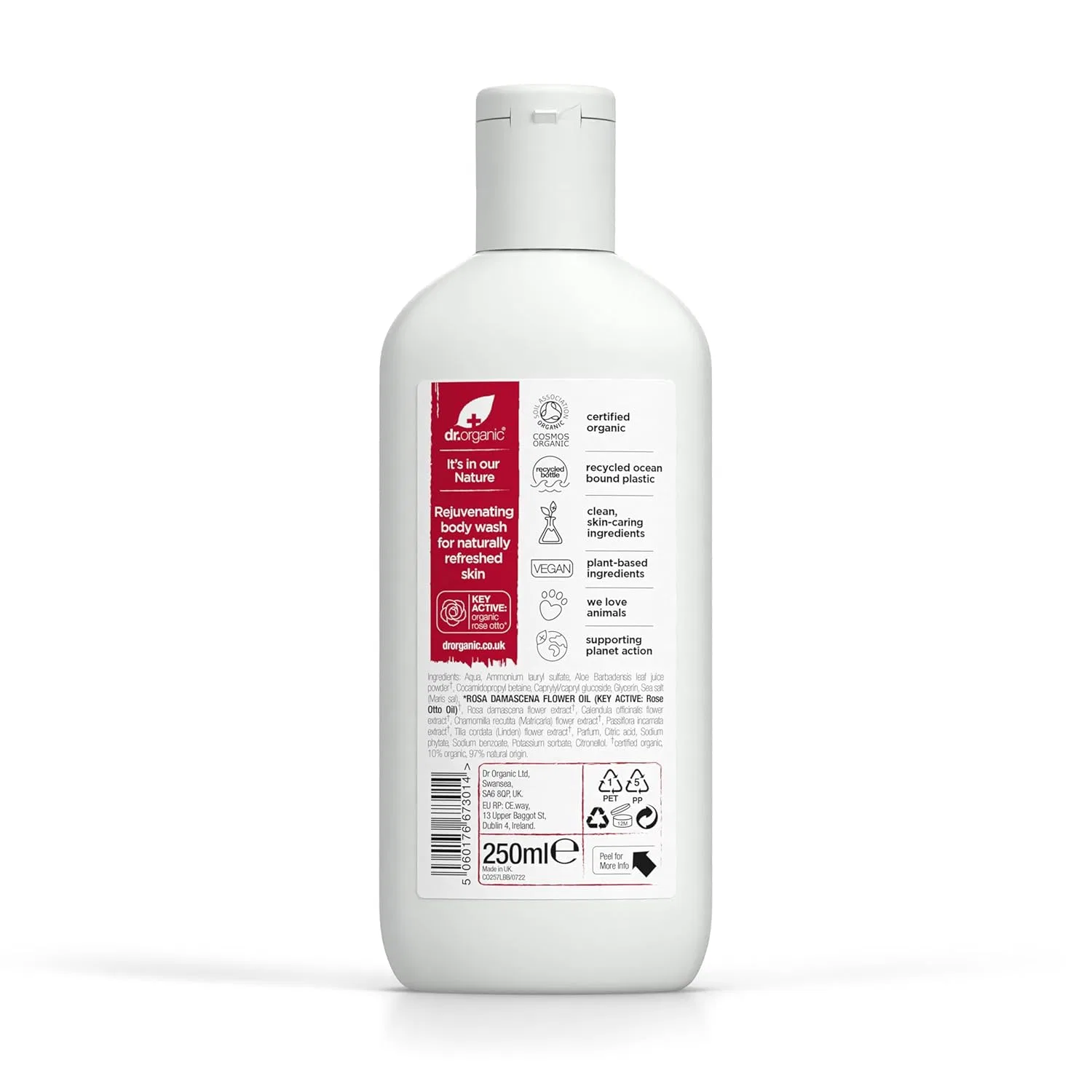 Гель для душа Dr Organic Rose Otto 250 мл Dr. Organic — фото 2