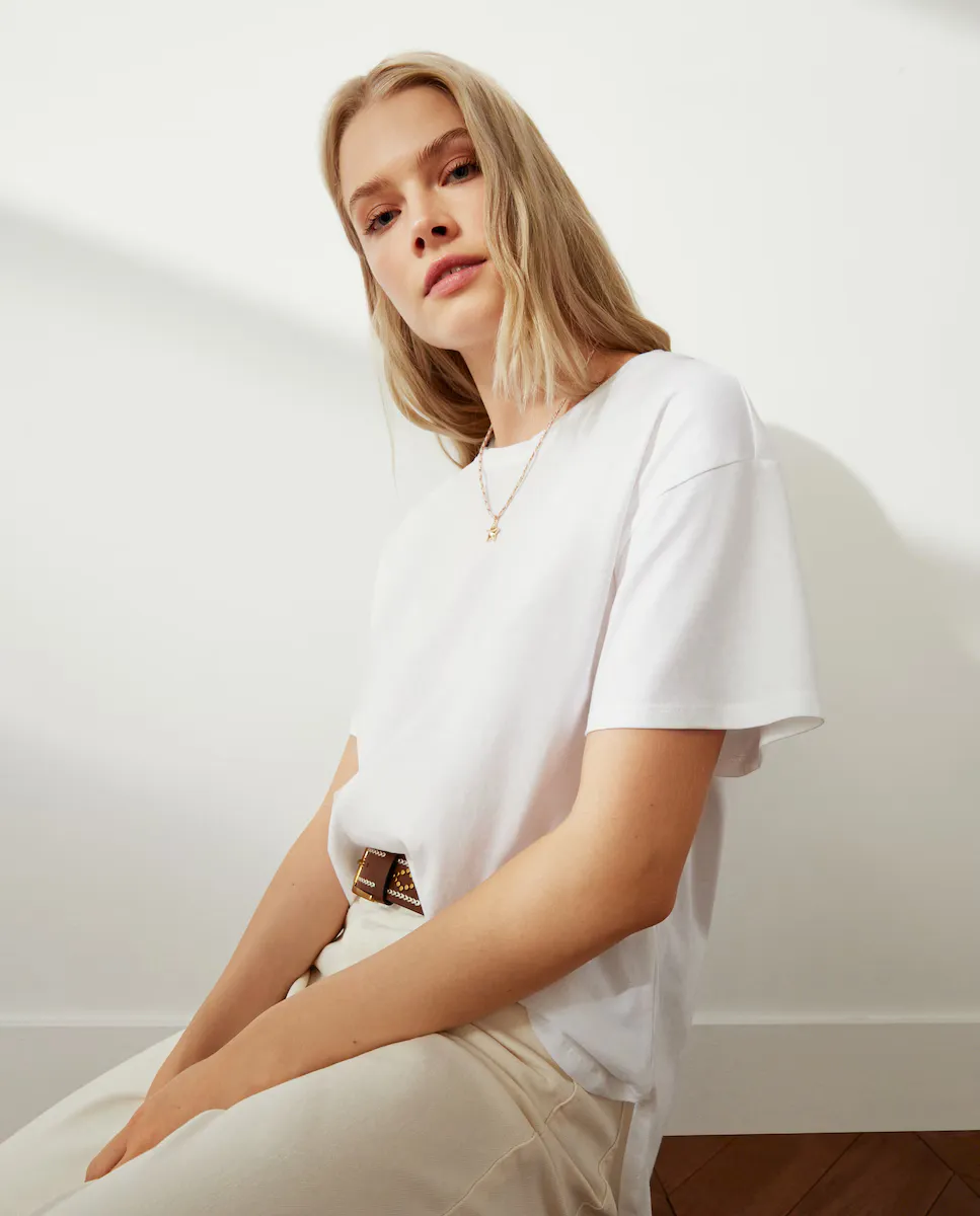 

Женская базовая футболка с коротким рукавом Southern Cotton, белый