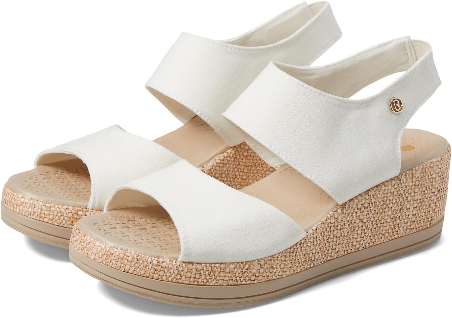 Сандалии Bzees Reveal Ankle Strap Wedge Sandals, цвет Bright White