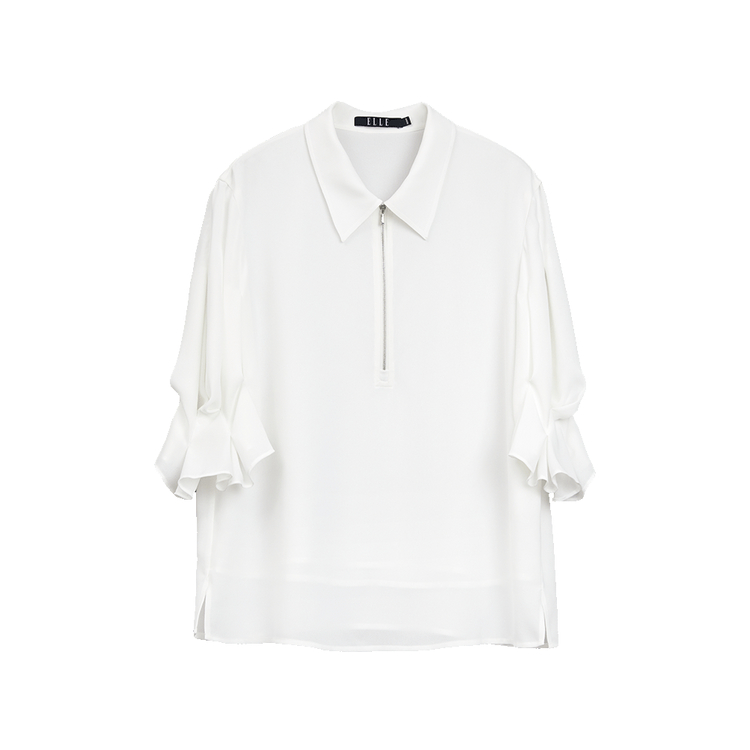 

ELLE Рубашка женская белая с острым воротником
