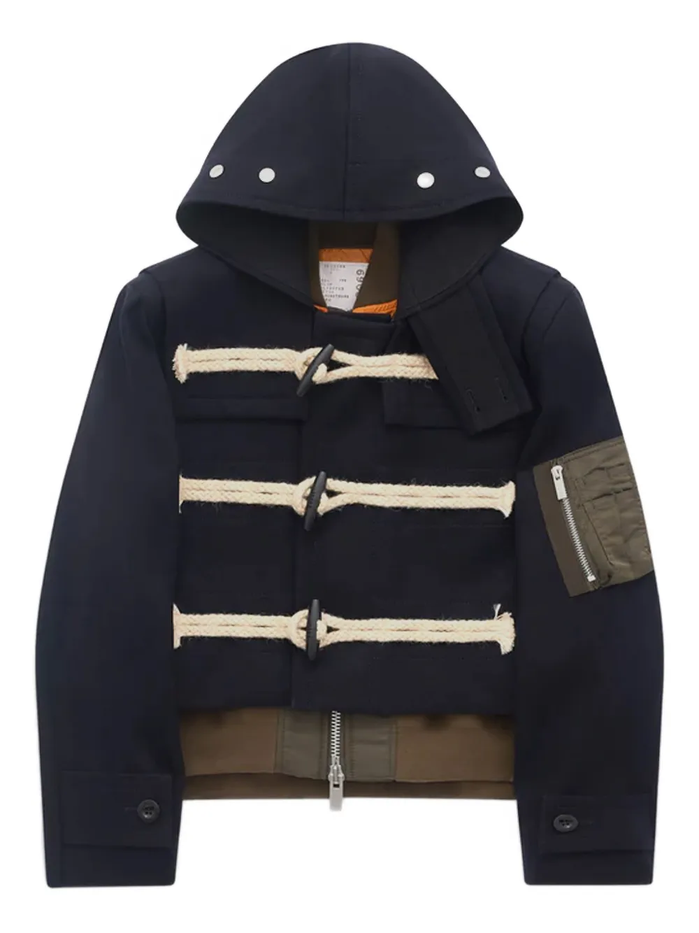 

Куртка с капюшоном и застежкой-тогл SACAI, синий