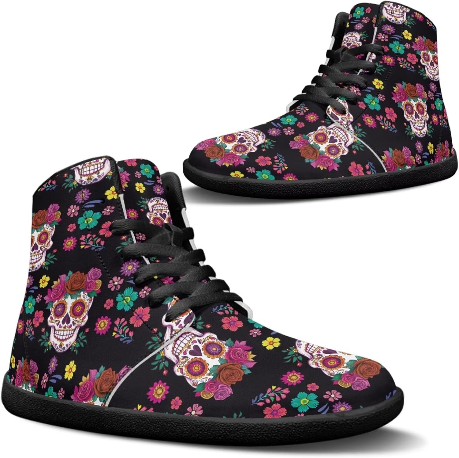 

Мужские кроссовки Jeiento с черепом из сахара, подошва с нулевым перепадом, для трейлового бега, с широкой носочной частью, Sugar Skull Rose