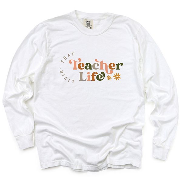 

Футболка Teacher life с длинным рукавом Simply Sage Market, White, Белый, Футболка Teacher life с длинным рукавом Simply Sage Market, White