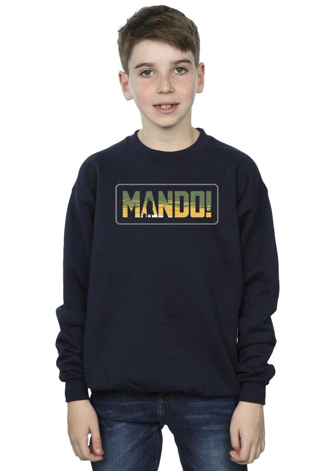 

Толстовка The Mandalorian Mando с вырезом Star Wars, темно-синий