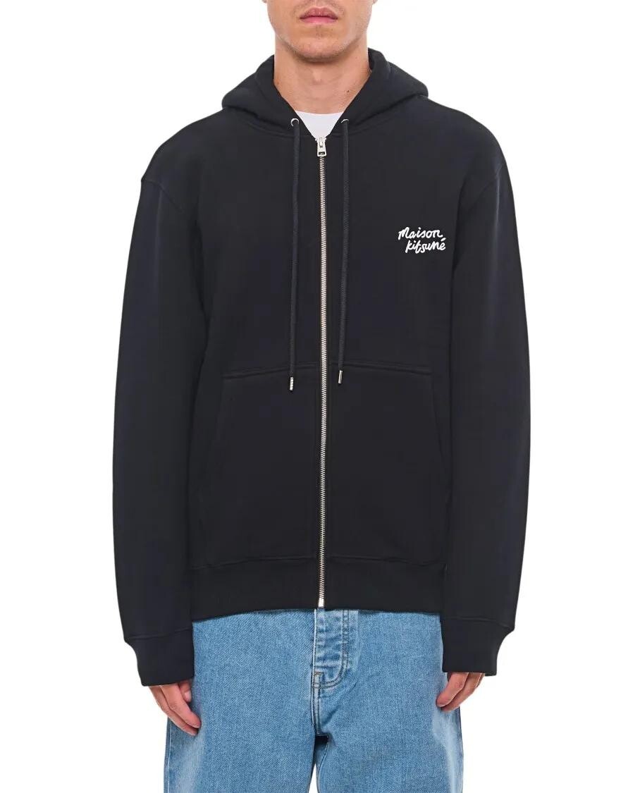 

Толстовка на молнии с комфортным почерком Maison Kitsune, черный