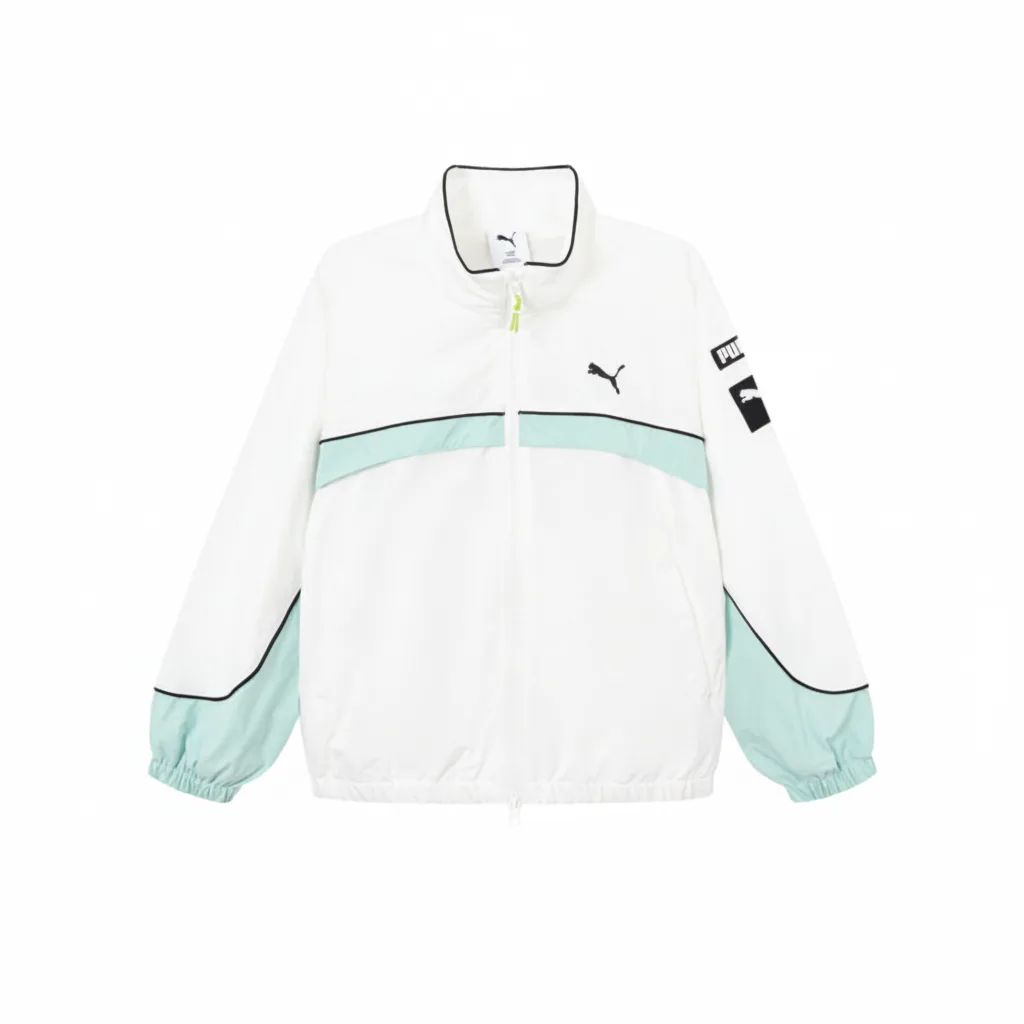 Детская куртка Stand Collar Moderate PUMA, белый зеленый tone 00314