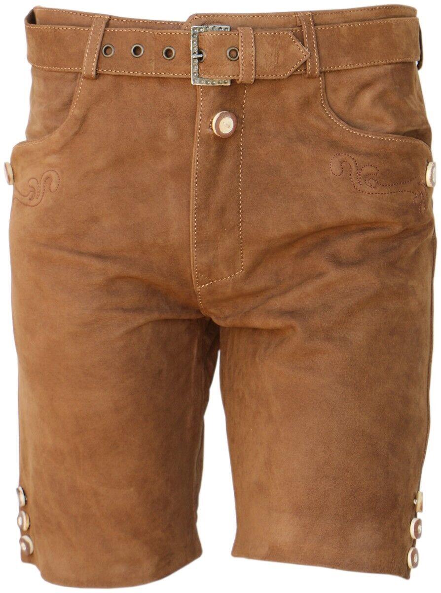 

Традиционные кожаные брюки La ChasseВ "Inzell" с вышивкой и подтяжками, короткие Oefele