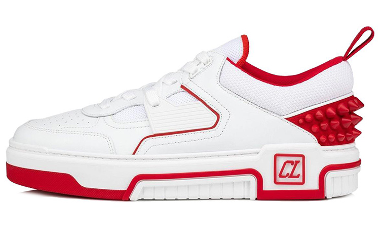 

Кожаные кроссовки с шипами и вставками Christian Louboutin, White Red