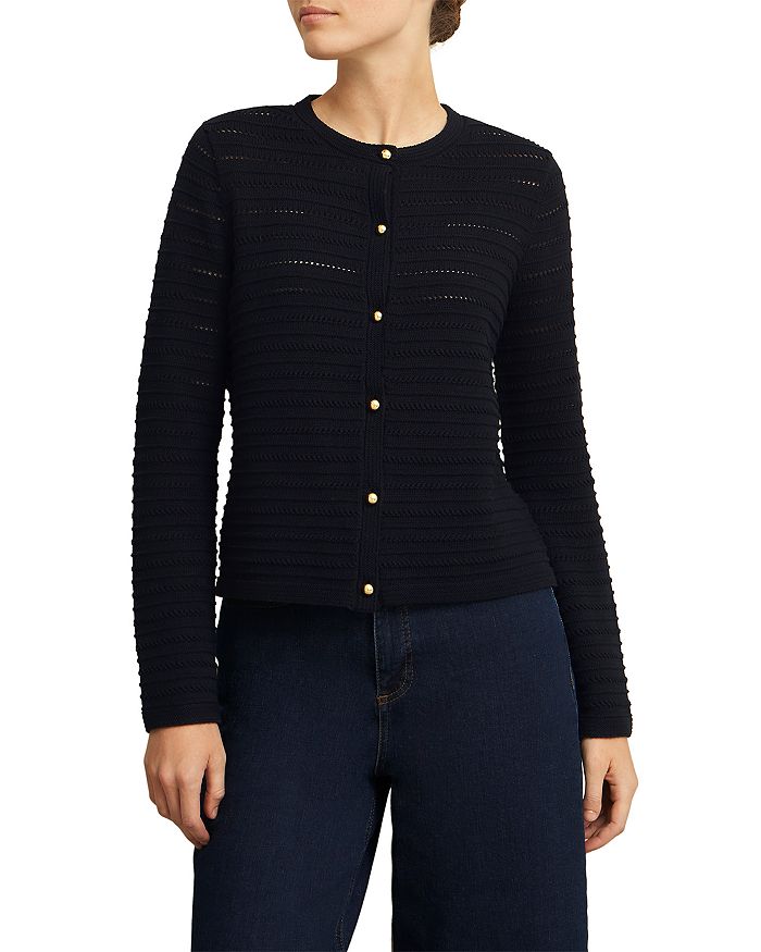 

Кардиган Amber с ажурной вязкой HOBBS LONDON, синий