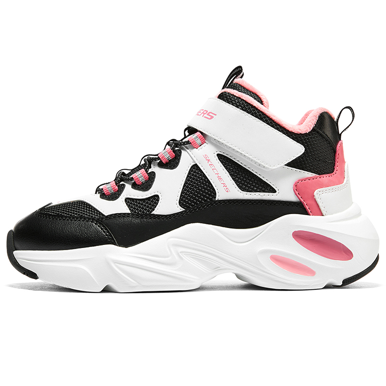 Skechers Meteor Abrasion Resistant Thermal Mid top детские кроссовки для бега черный белый розовый Kids' — фото 3