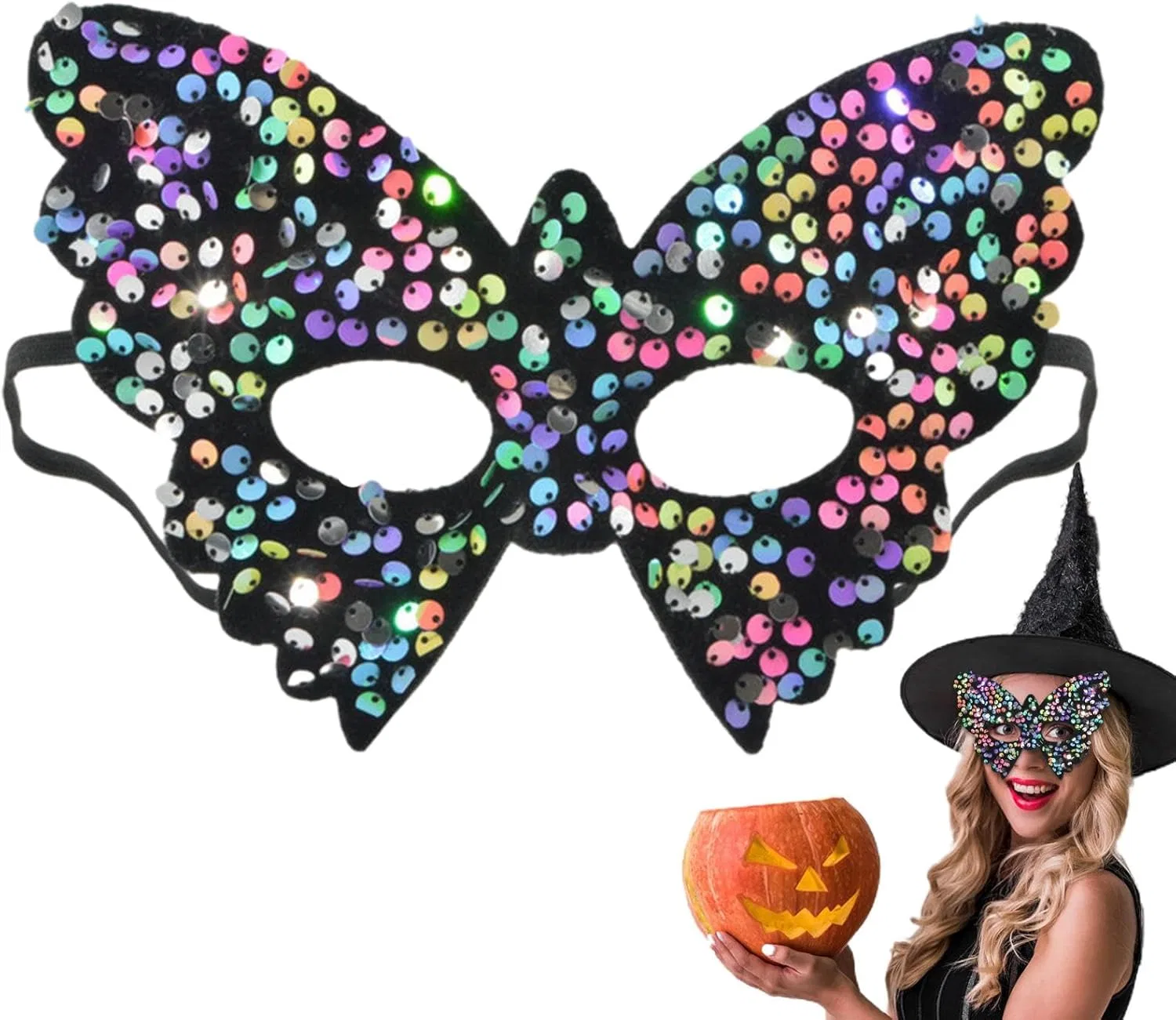 Маска для лица Butterfly с пайетками, Generic, 1 шт
