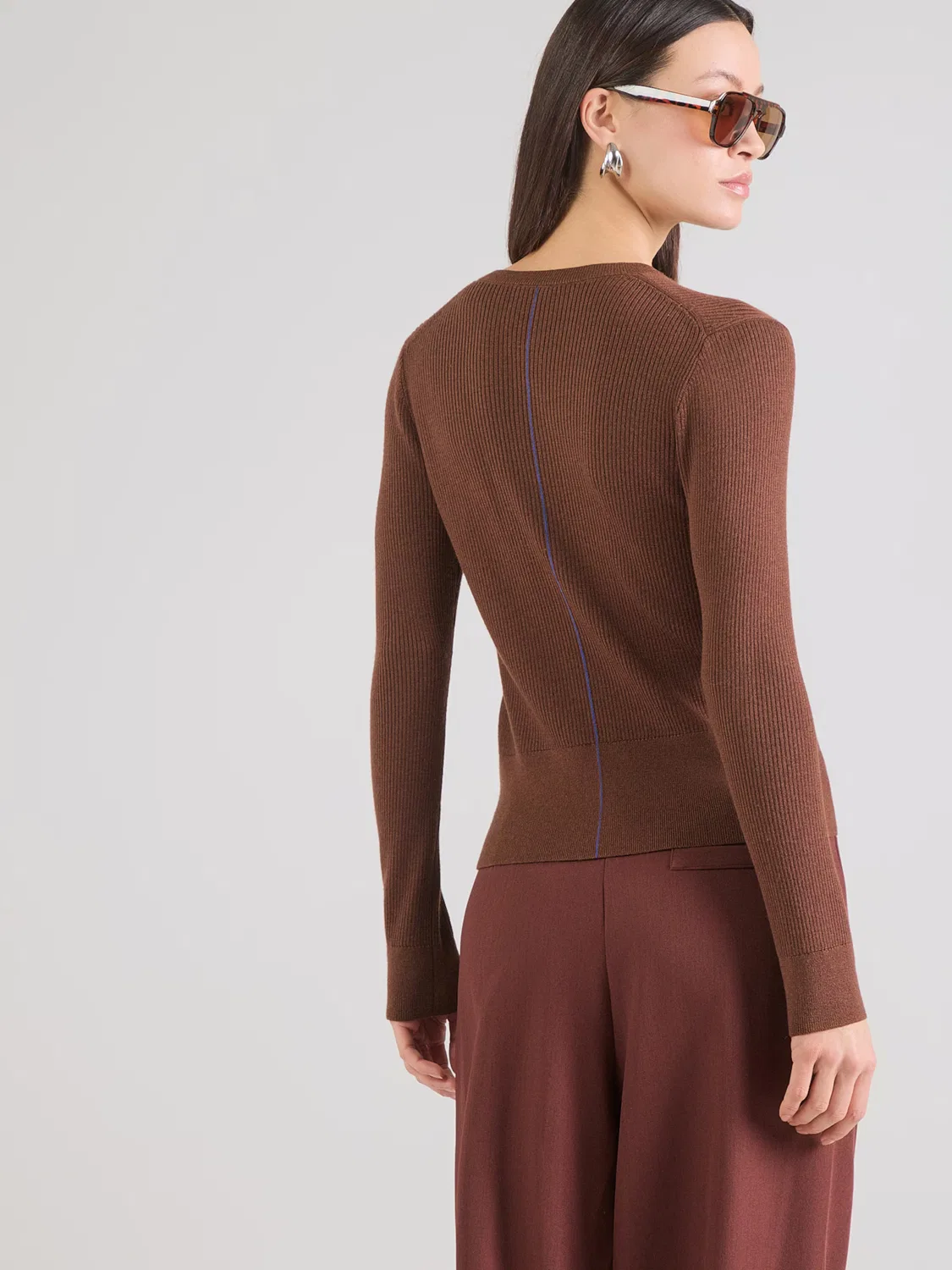 Вязаный кардиган Calvin Klein коричневого цвета — фото 3