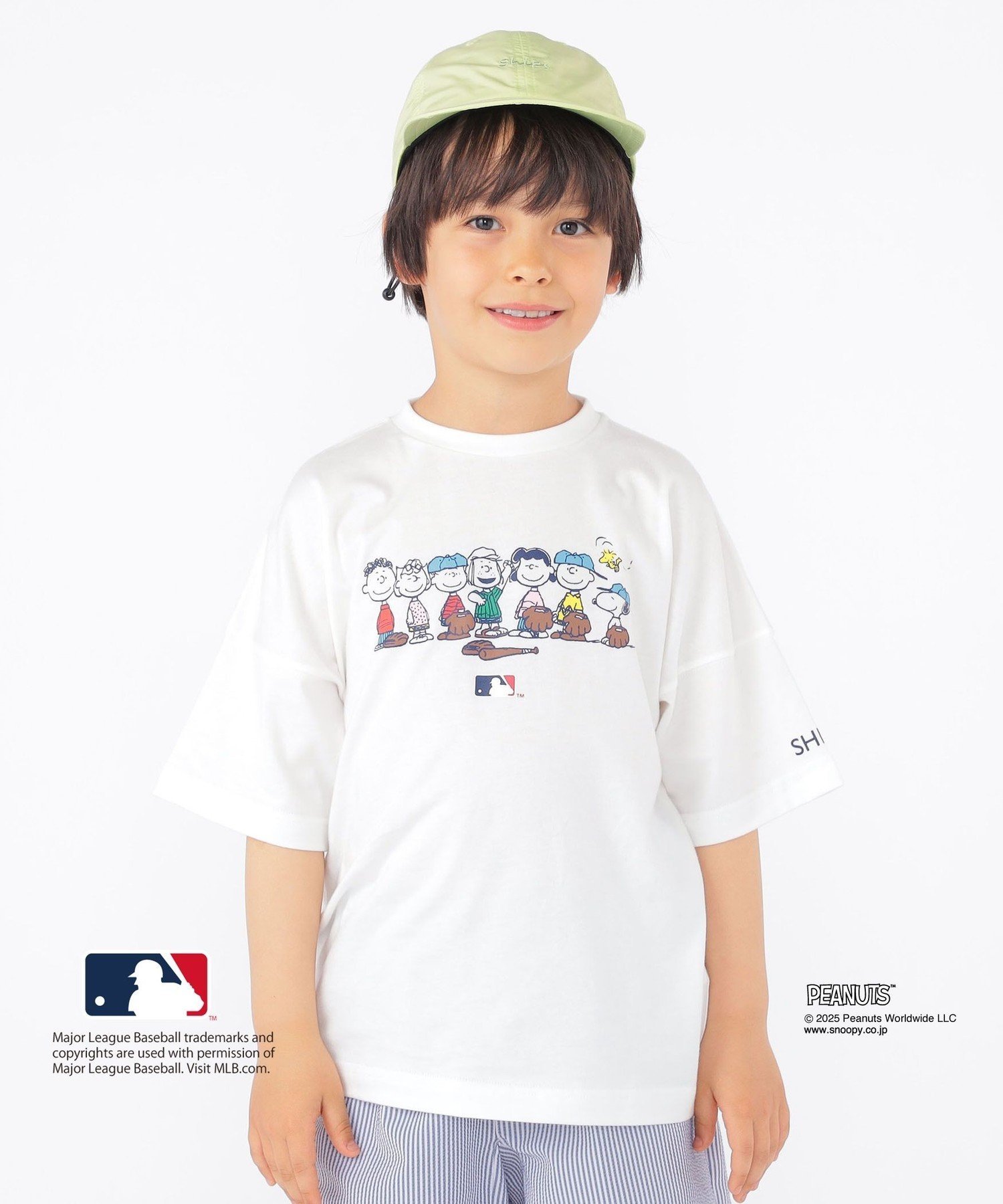 Детская футболка с принтом PEANUTS*MLB (100~125 см) SHIPS KIDS, Off white — фото 2