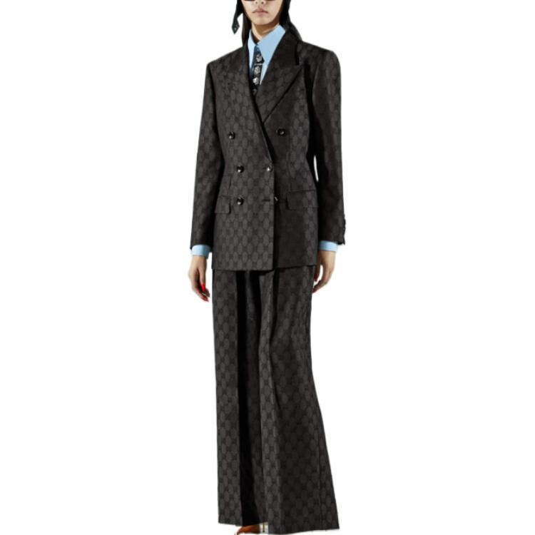Деловой костюм женский Gucci, классический крой, графитовый — фото 2