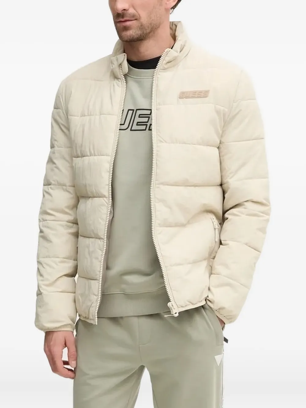 

Стеганая куртка с логотипом GUESS USA, нейтральный
