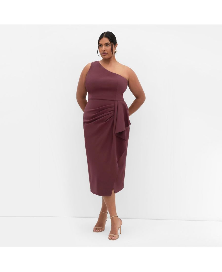 

Платье Priyanka на одно плечо больших размеров CITY CHIC, Chocolate cherry