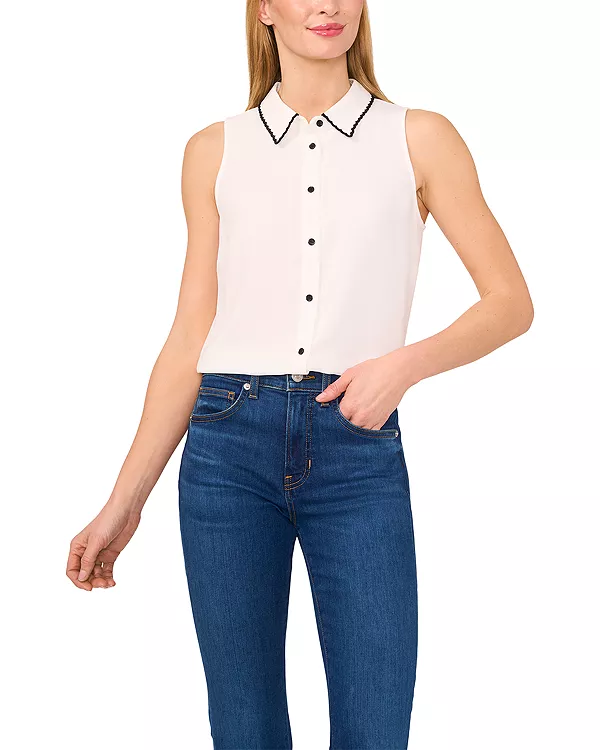 

Топ без рукавов на пуговицах Cece, белый