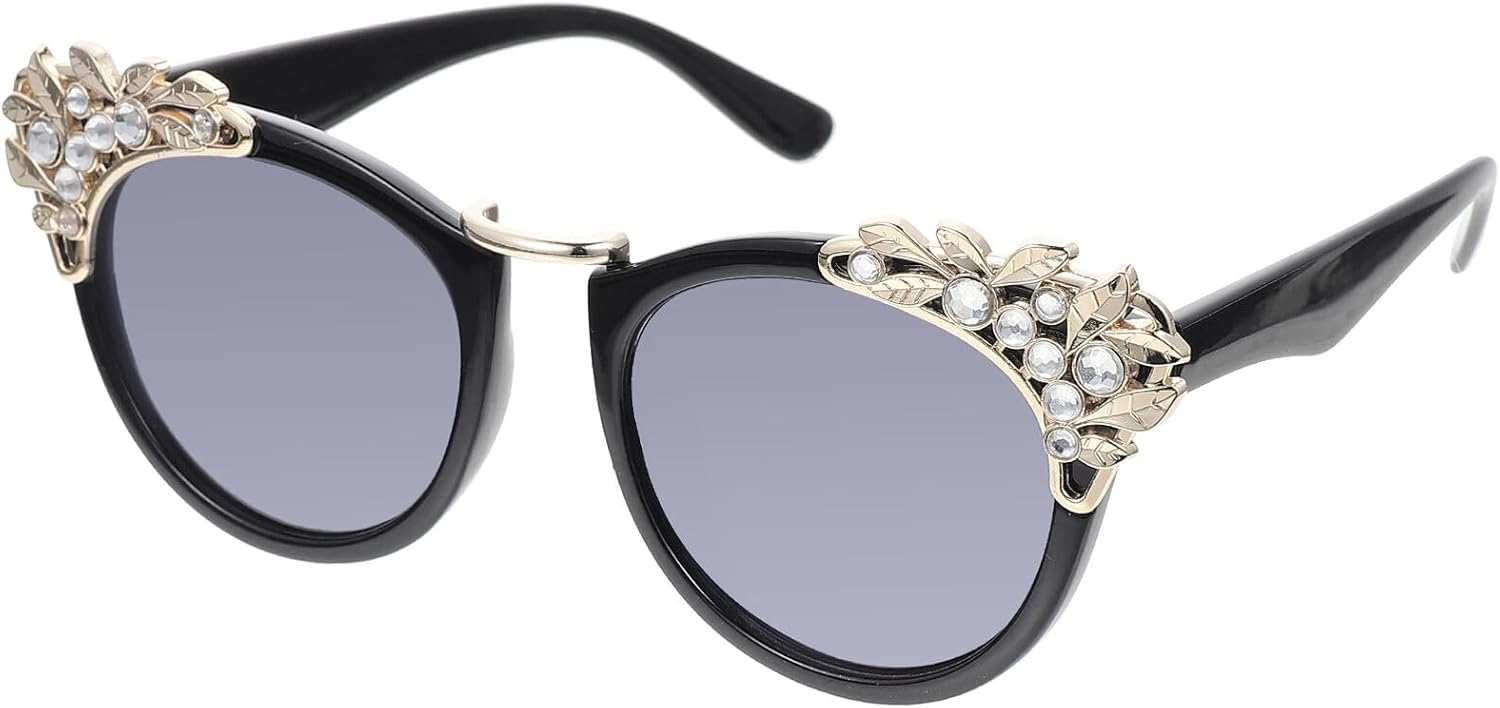 

Солнцезащитные очки SUPVOX «кошачий глаз» со стразами, женские, большого размера, летние, для активного отдыха, модные, с темными линзами и защитой от УФ-излучения, Black