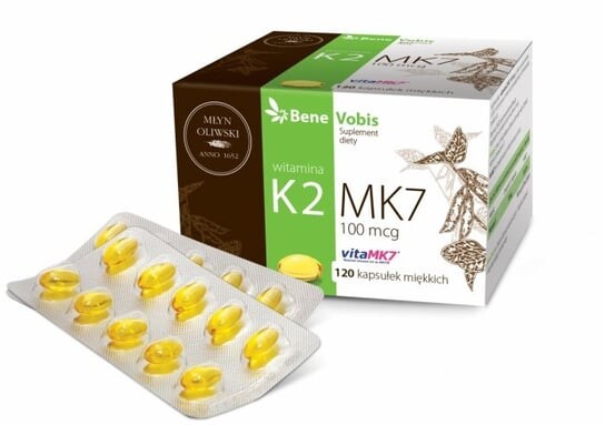 

Młyn Oliwski, BeneVobis, Витамин К2 МК7 (vitaMK7) 100 мкг с НАТТО, 120 капсул