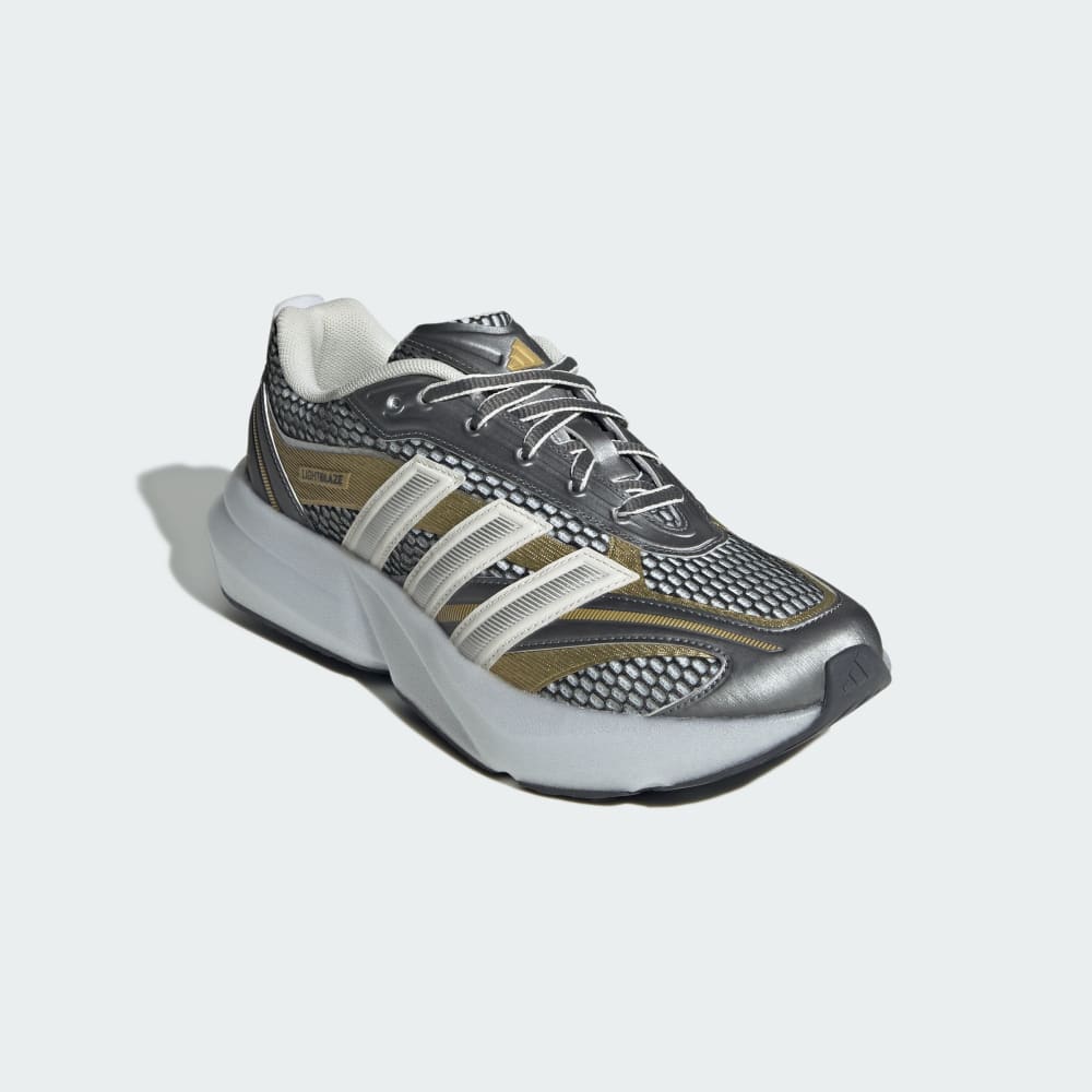 Кроссовки Adidas Lightblaze Glow Shoes, цвет Core White/Silver Metallic/Matte Gold — фото 4