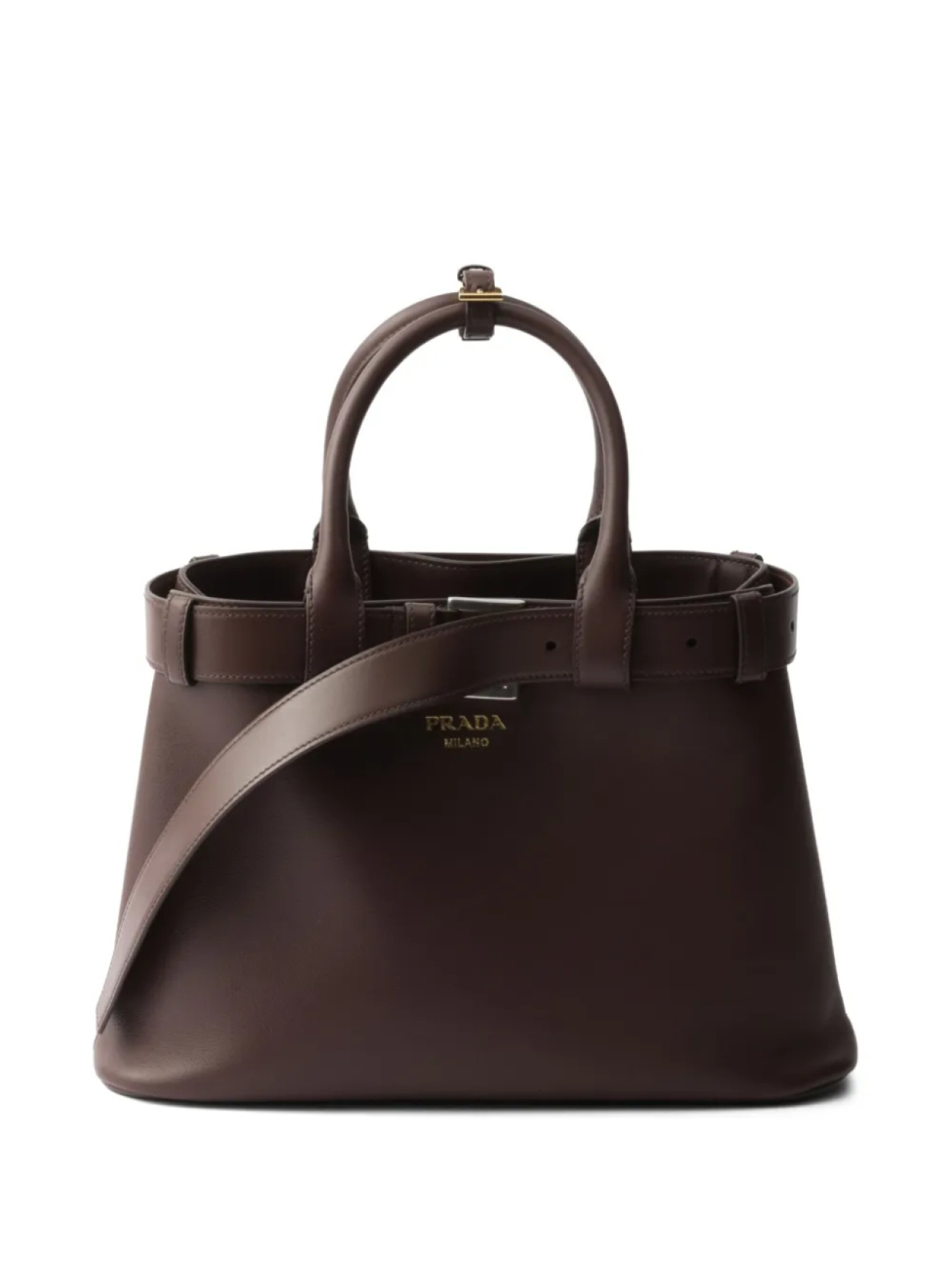 

Маленькая сумка с ремнем Prada, коричневый