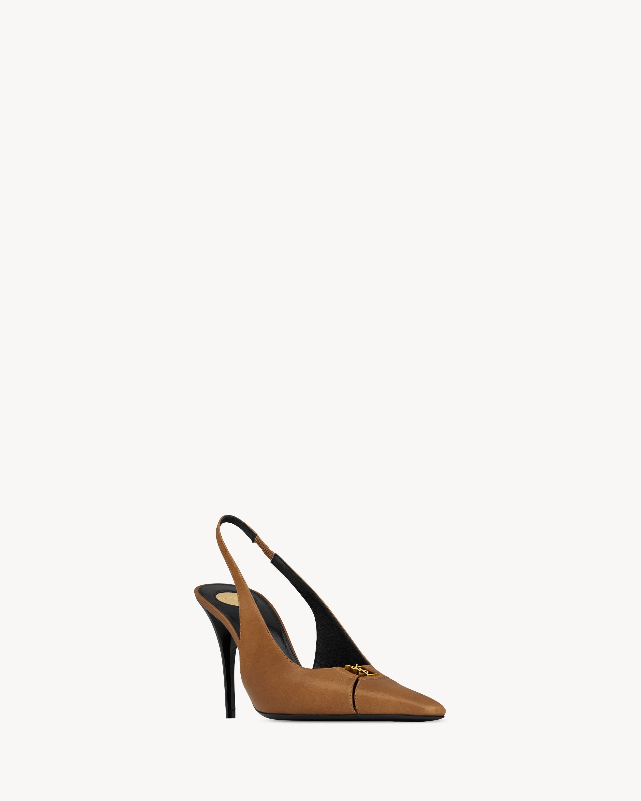 Туфли-слингбэки BABYLONE BRETEUIL из гладкой кожи Saint Laurent, бежевый — фото 3