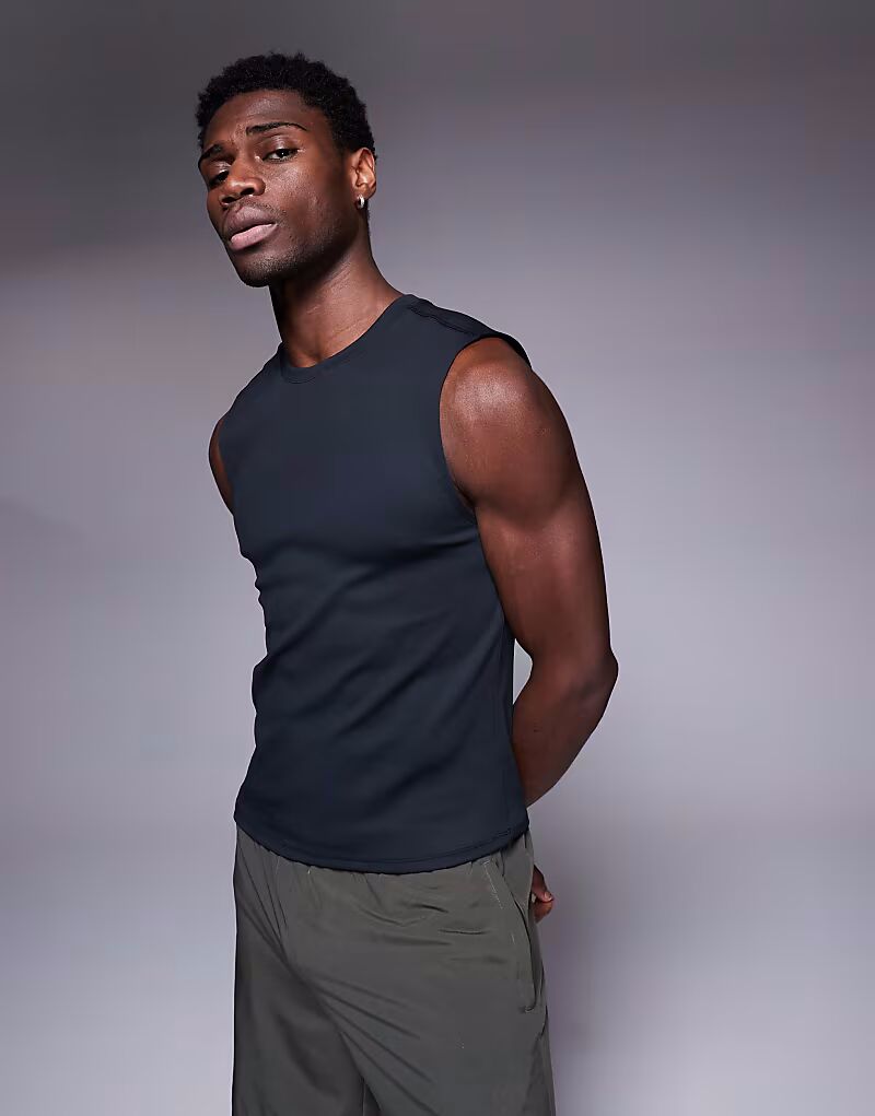 

4505 Slim Fit Active Rib Тренировочная майка 90-х годов, черная