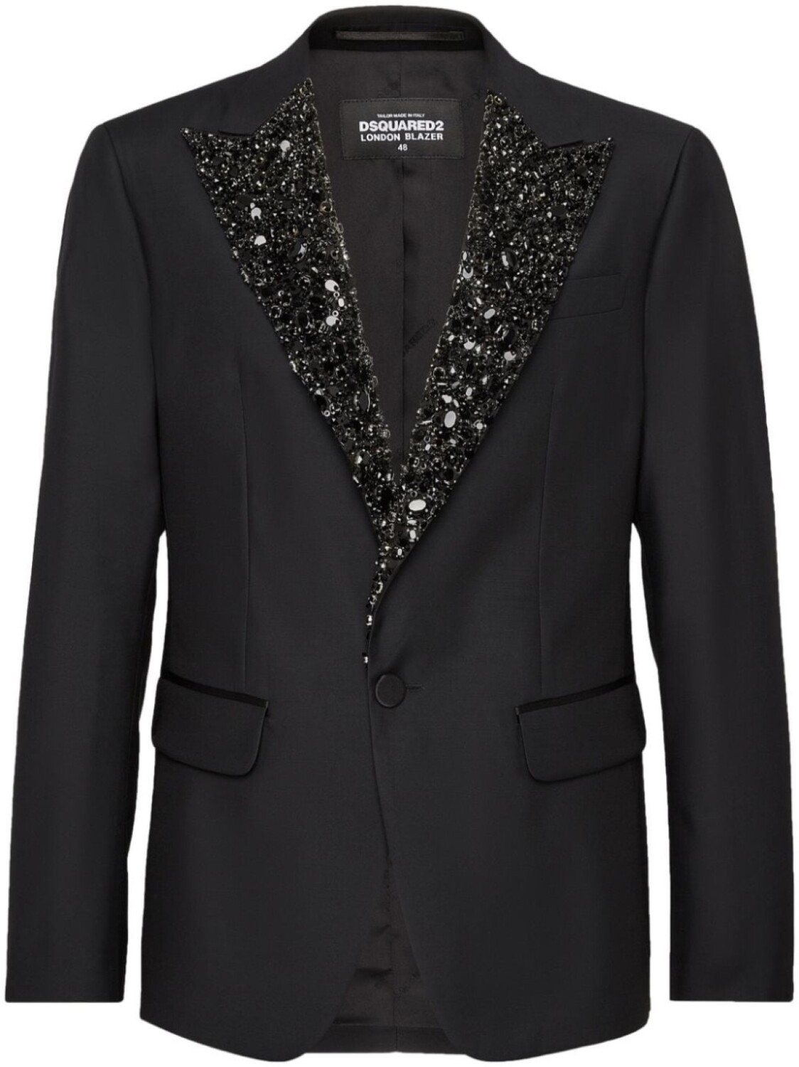 

DSQUARED2 однобортный пиджак с пайетками, черный