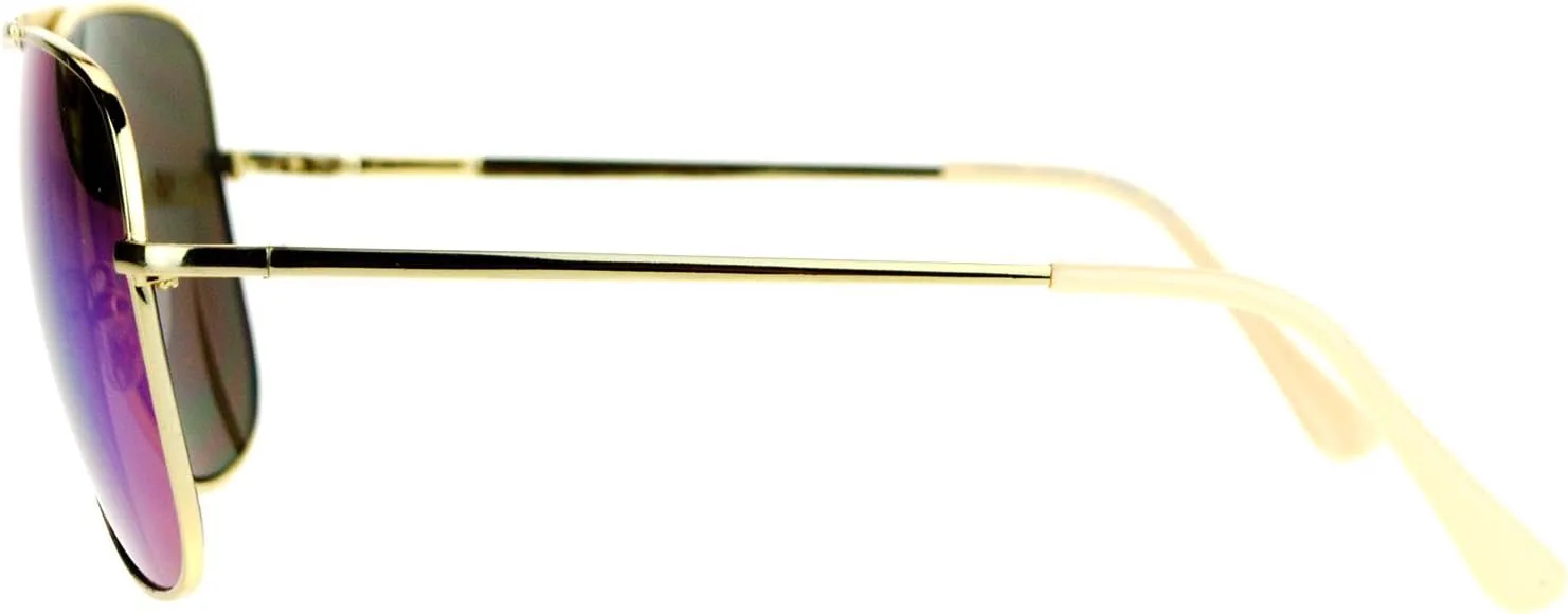 

Квадратные солнцезащитные очки-авиаторы, увеличенного размера, модные, в золотистой металлической оправе, с зеркальными линзами PASTL, Gold (Teal Mirror)