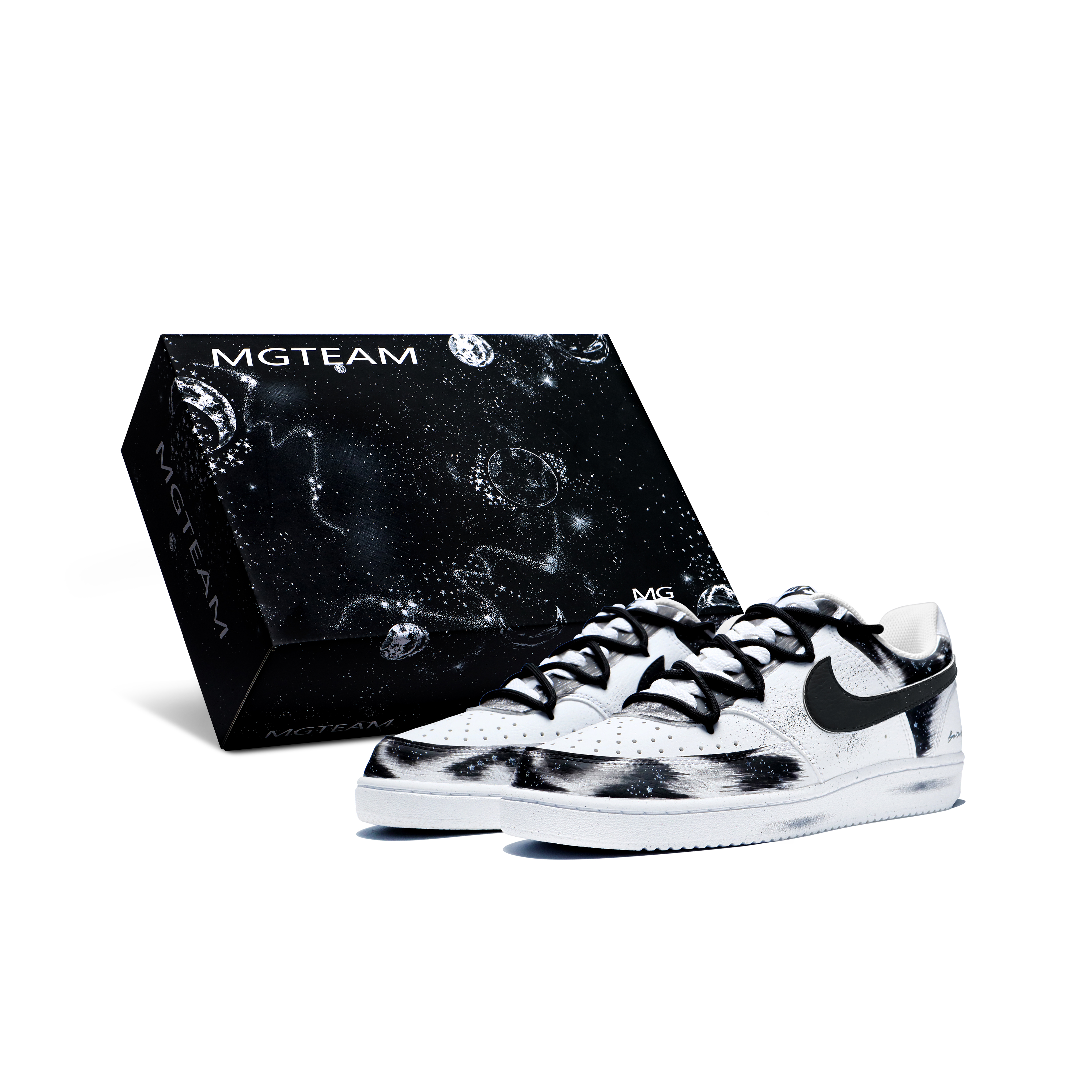 

Nike Кроссовки Court Vision 1 с низким верхом, противоскользящие, износостойкие, мужские, черно-белые