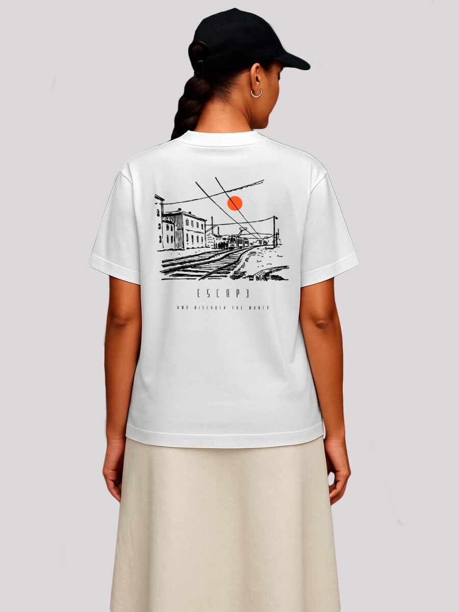 

Футболка F4NT4STIC Escape Discover The World Town Train Station, Off white