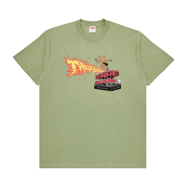Футболка Supreme x Thrasher Back Tail Tee, зеленый