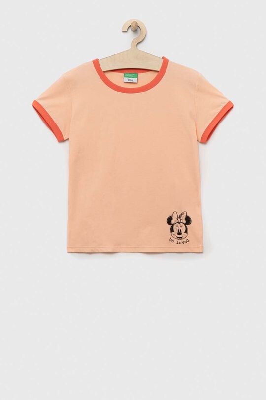 

Детская хлопковая футболка United Colors of Benetton, оранжевый